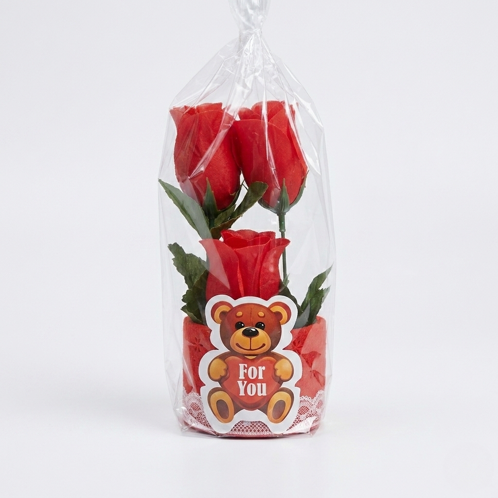 3 ROSES WITH STAND