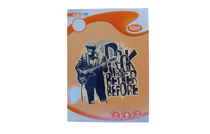 ATLAS A4 CR BOOK - SINGLE RULED 160 PAGE