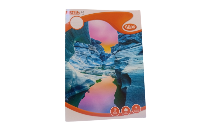 ATLAS A4 CR BOOK - SINGLE RULED 80 PAGES