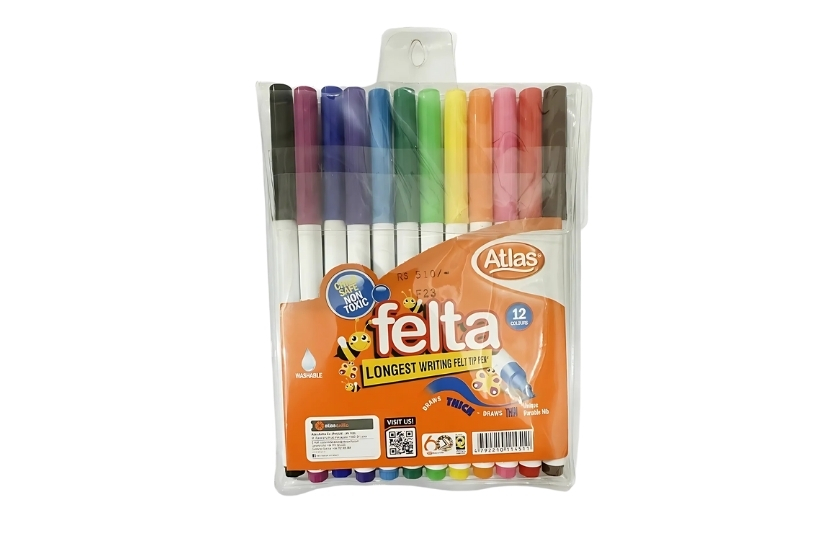 ATLAS FELTA COLOUR PENS 12