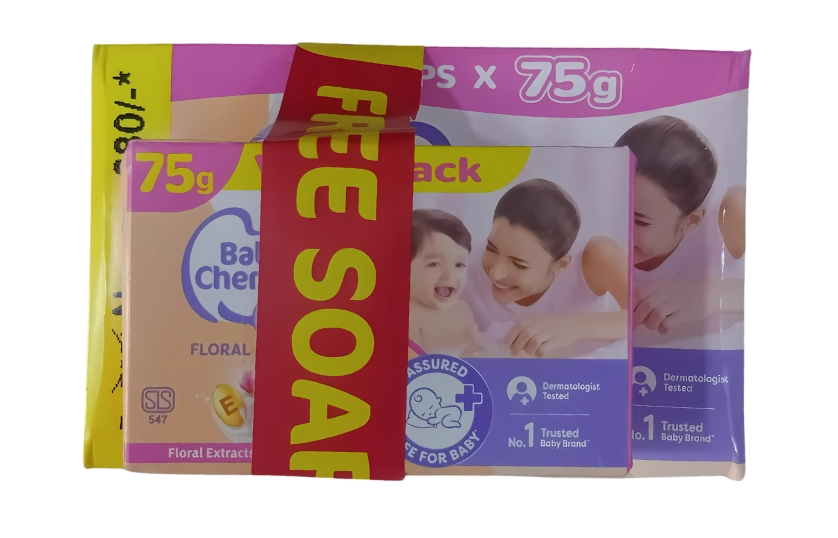 BABY CHERAMY SOAP FLORAL ECO 75GX5 + FLORAL SOAP 75G FREE