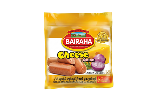 BAIRAHA CHEESE AND ONION CHICKEN SAUSAGES 150G
