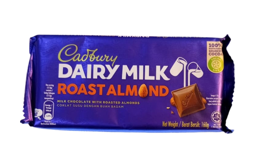 CADBURY DAIRY MILK ROASTED ALMOND CHOCOLATE 165G