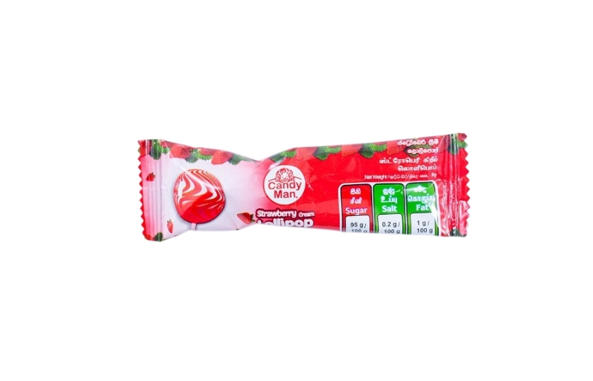 CANDY MAN STRAWBERRY CREAM LOLLIPOP