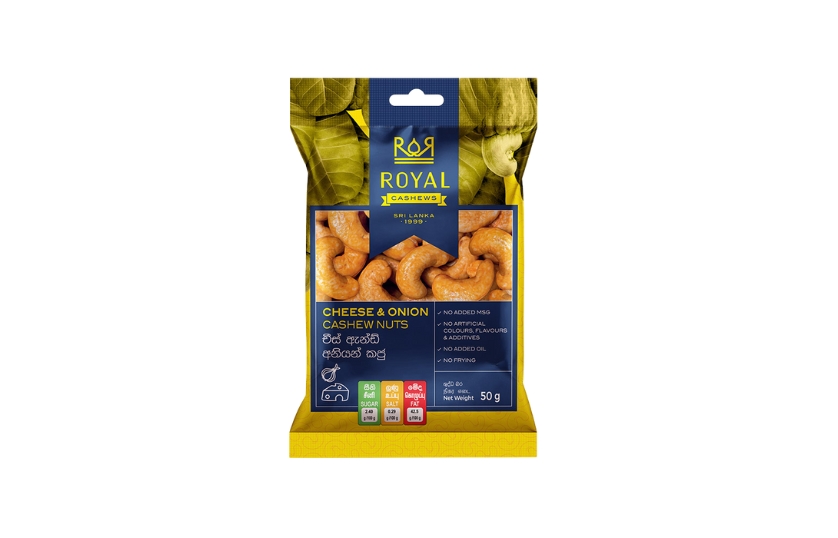 CHEESE AND ONION CASHEW NUTS 50G