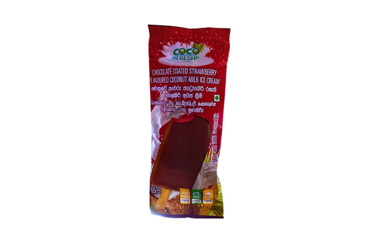 CHOCOLATE  COATED STRAWBERRY FLAVOURED ICE 