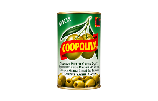 COOPOLIVA SPANISH PITTED 350G - GREEN OLIVES