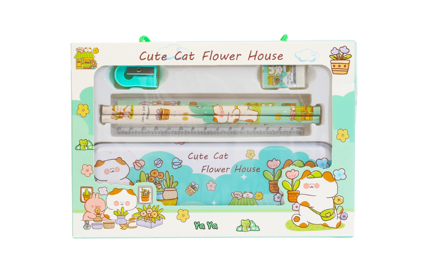 CUTE CUT FLOWER HOUSE STATIONARY SET