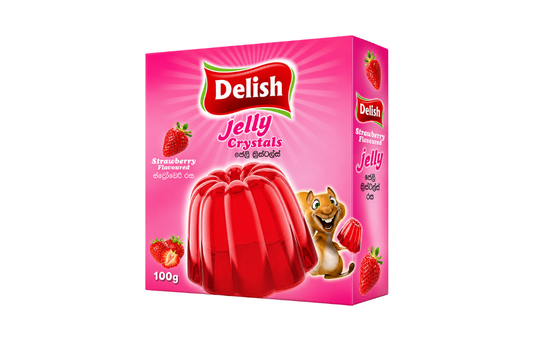 DELISH JELLY CRYSTALS STRAWBERRY + APPLE 100G