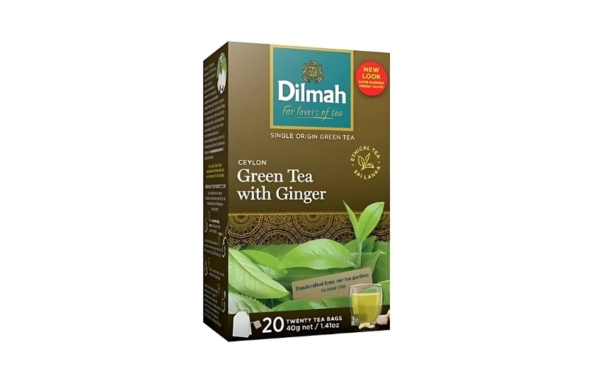 DILMAH GREEN TEA WITH GINGER BAG20 40G