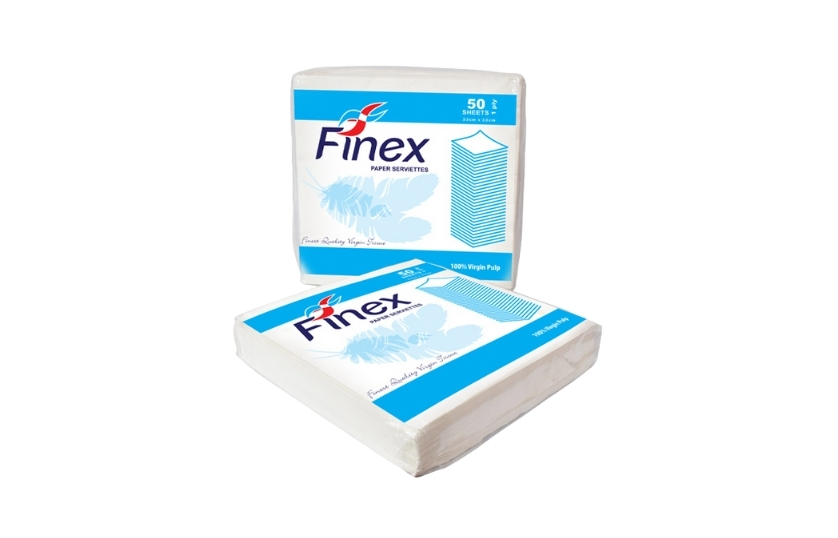 FINEX PAPER SERVIETTES 50 SHEETS 33x30CMS 33x30