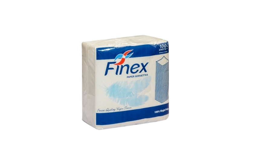 FINEX PAPER SERVIETTES 100 SHEETS 30X30CM