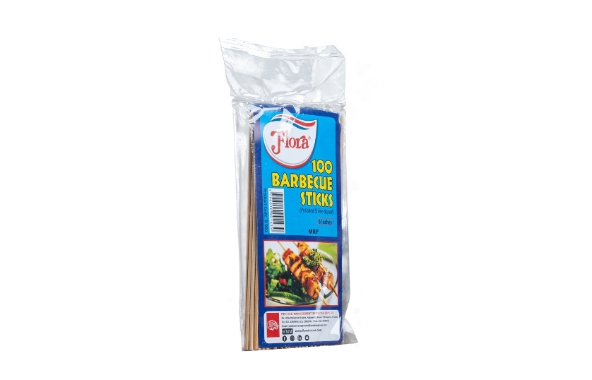 FLORA 100 BARBECUE STICKES - 6 INCHES