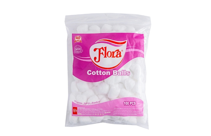 FLORA COTTON BALLS 100 PCS