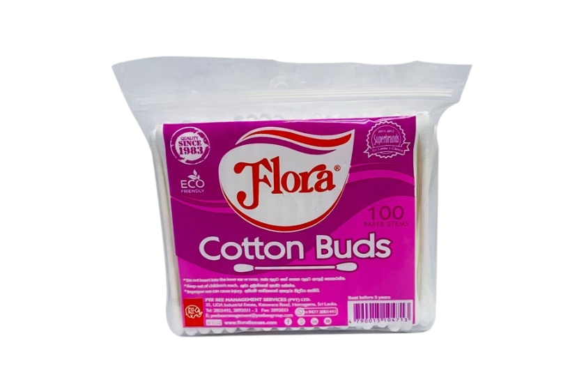 FLORA COTTON BUDS ZIP LOCK BAG 100PCS