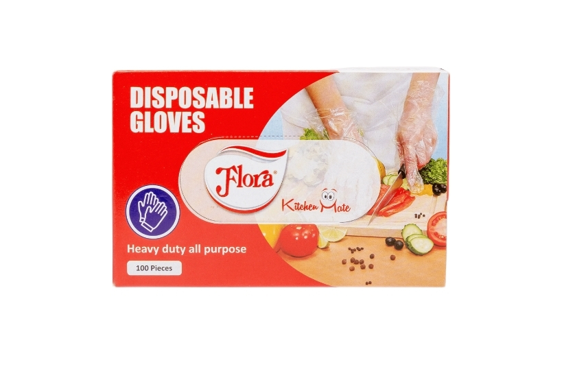 FLORA DISPOSABLE GLOVES 100 PCS