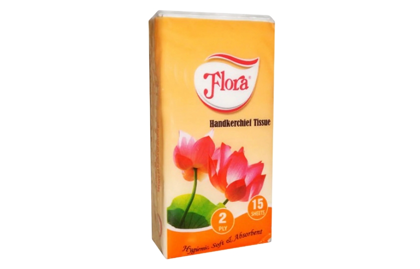 FLORA HANDKERCHIEF TISSUE 15 SHEETS