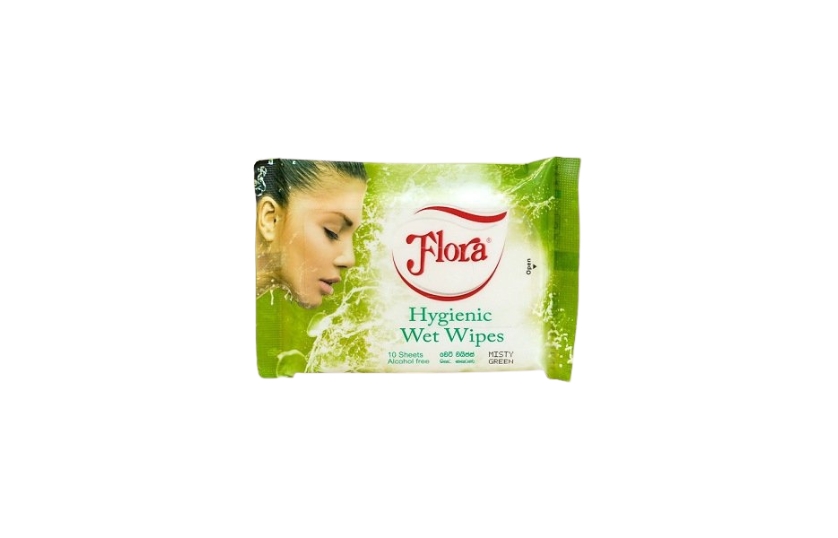 FLORA HYGIENIC WET WIPES 10'S