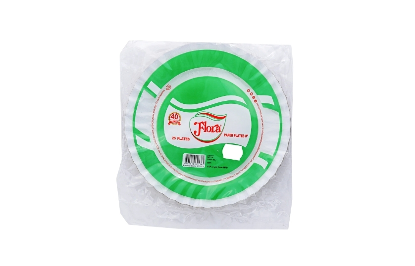 FLORA PAPER PLATES 8'' (25-PACK)