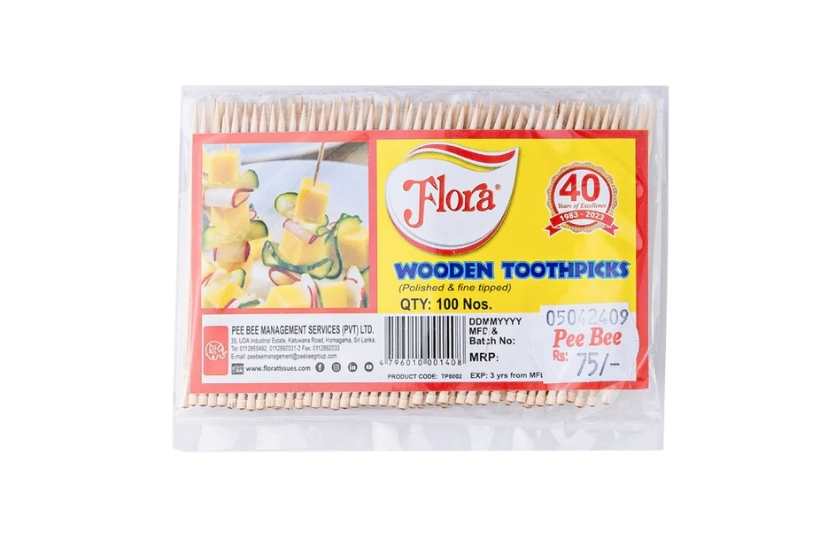 FLORA WOODEN TOOTHPICKS 100PCS