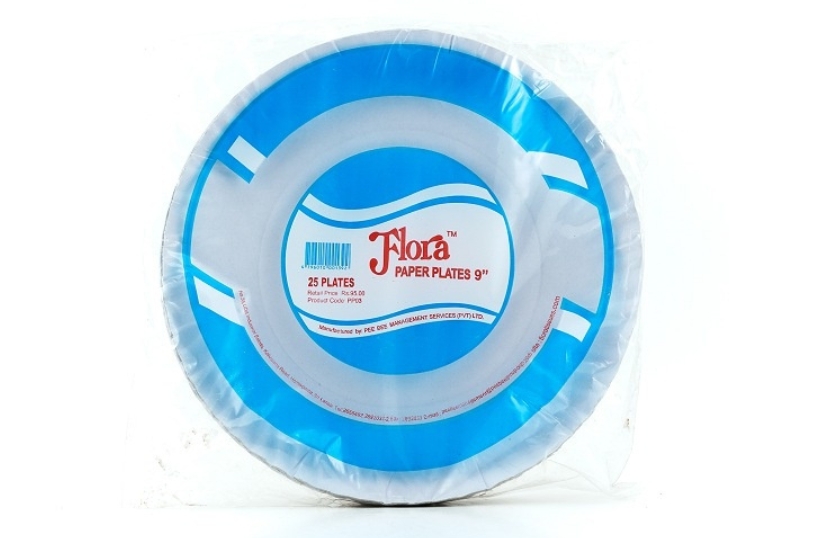 FLORA  PAPER PLAES 9 INCHES