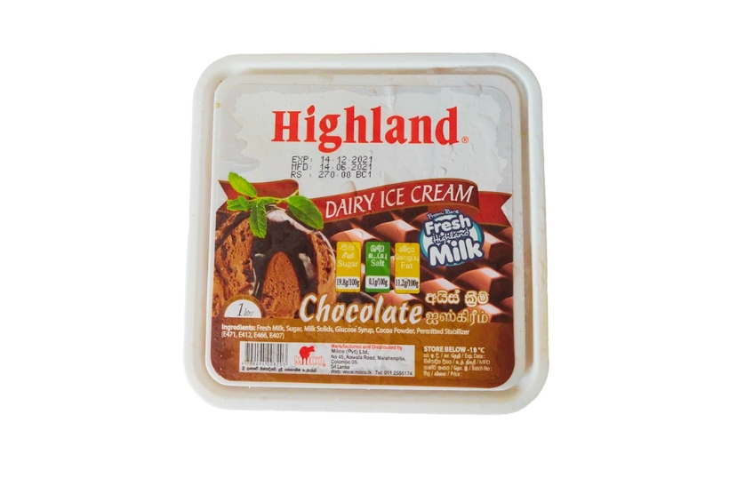 HIGHLAND CHOCOLATE ICE CREAM 1L