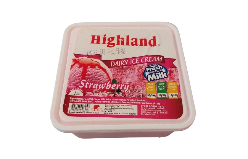 HIGHLAND STRAWBERRY ICE CREAM 1L