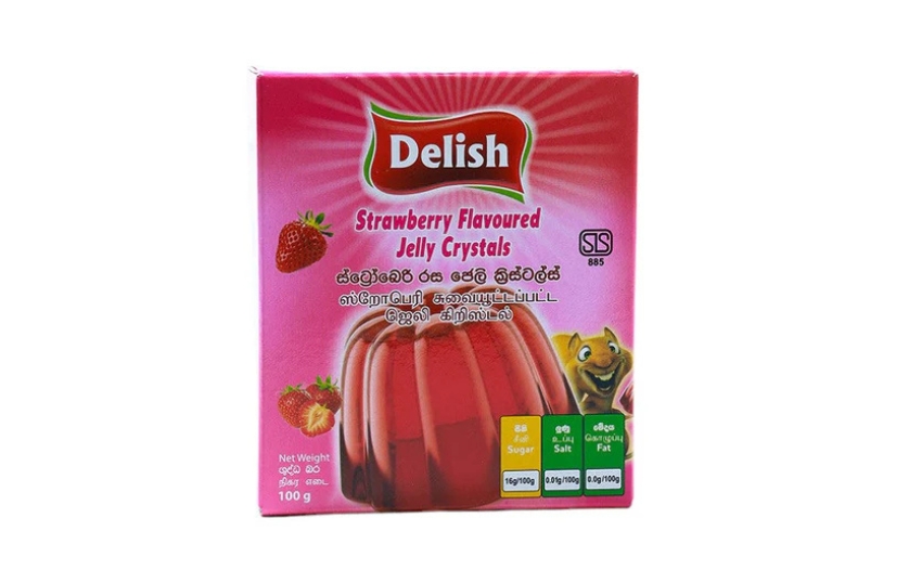 DELISH JELLY CRYSTALS STRAWBERRY 100G