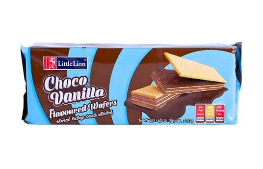 LITTLE LION CHOCO  VANILA FLAVOURED WAFERS 400G