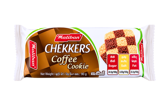 MALIBAN CHEKKERS COFFEE COOKIE BISCUITS 90G
