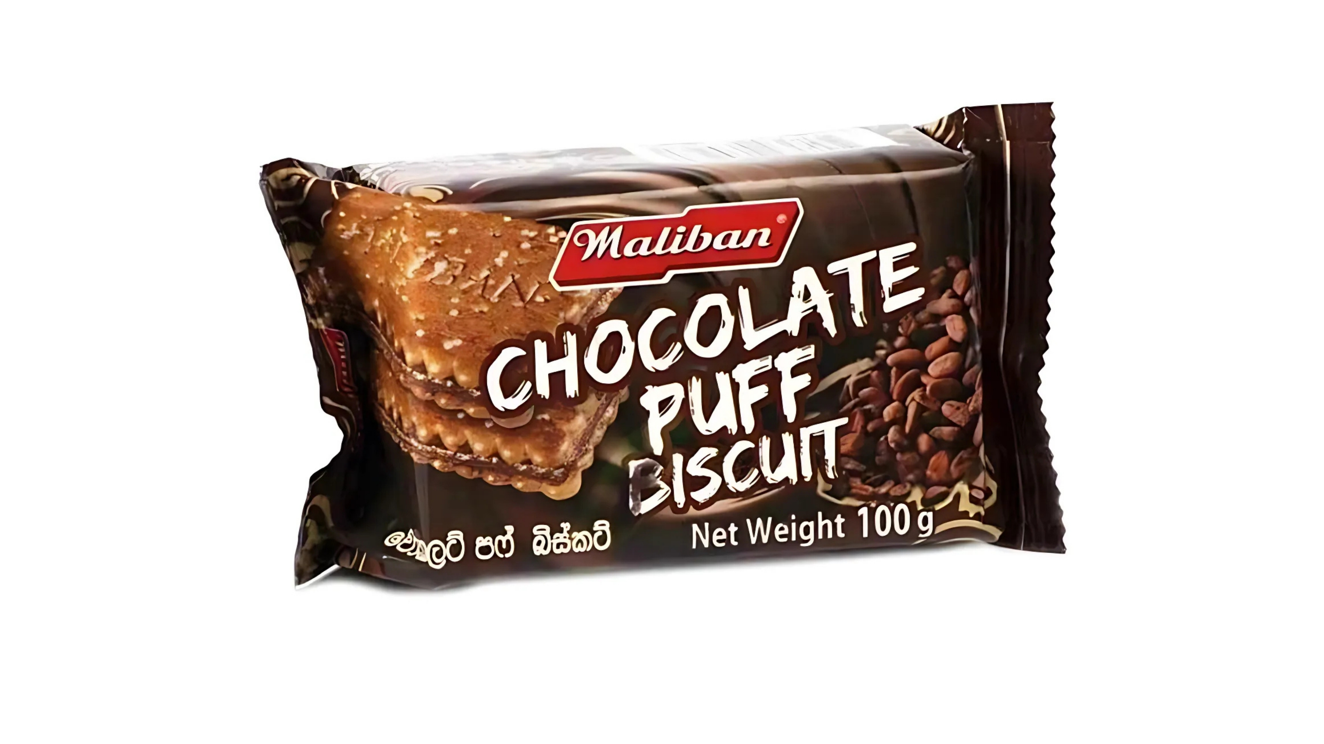 MALIBAN CHOCOLATE PUFF BISCUITS 100G