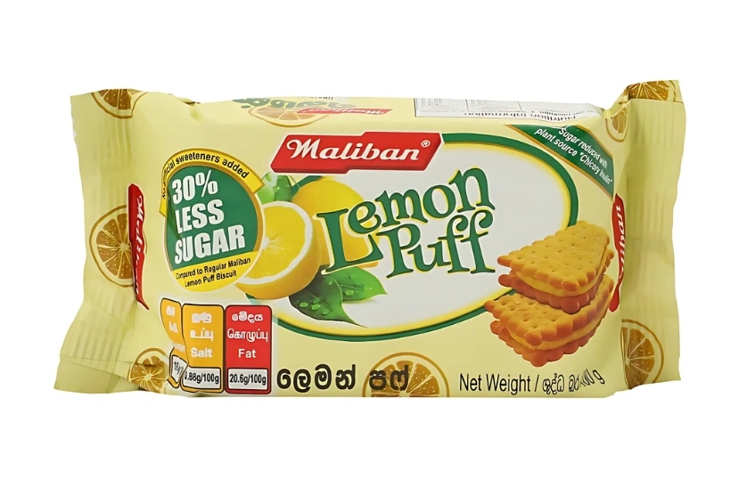 MALIBAN LEMON PUFF BISCUIT LESS SUGAR 100G