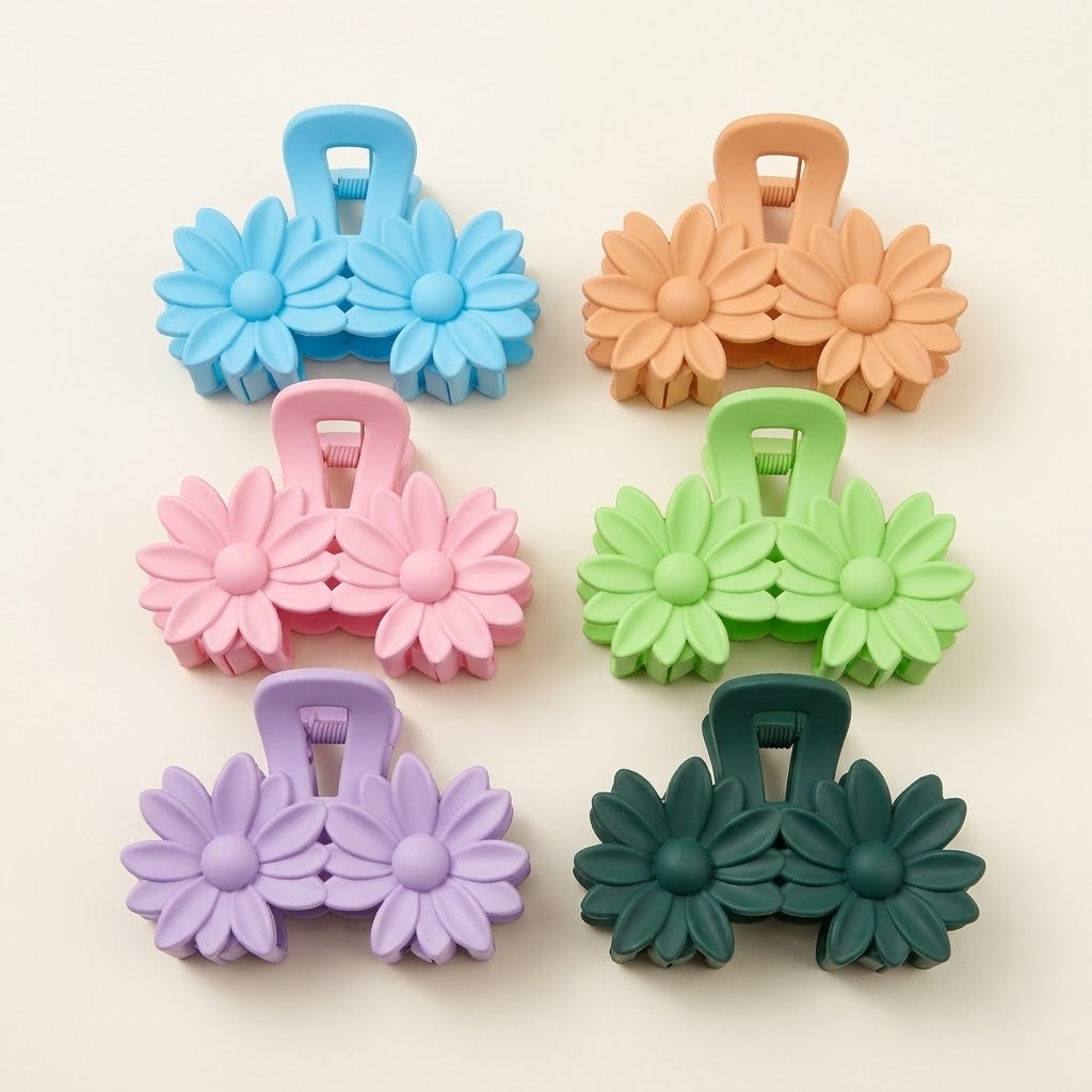 MATTE DAISY FLOWER HAIR CLAW CLIPS