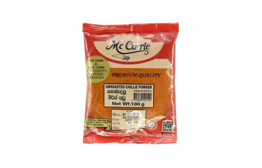 MC CURRIE UNROASTED CHILLIE POWDER 100G