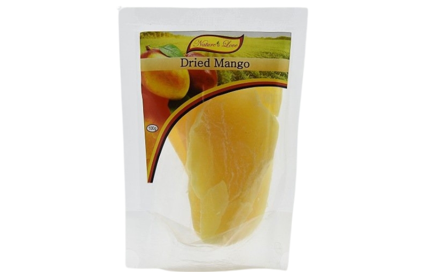 NATURES LOVE DRIED MANGO STRIPS 100G