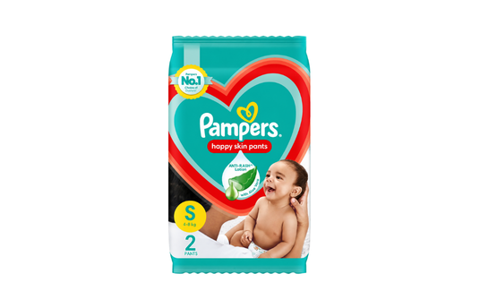 PAMPERS HAPPY SKIN PANTS SMALL 2 PANTS