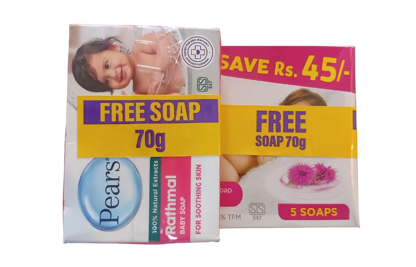 PEARS ACTIVE FLORAL 5 SOAP PACK + PROTECTION SOAP 70G FREE