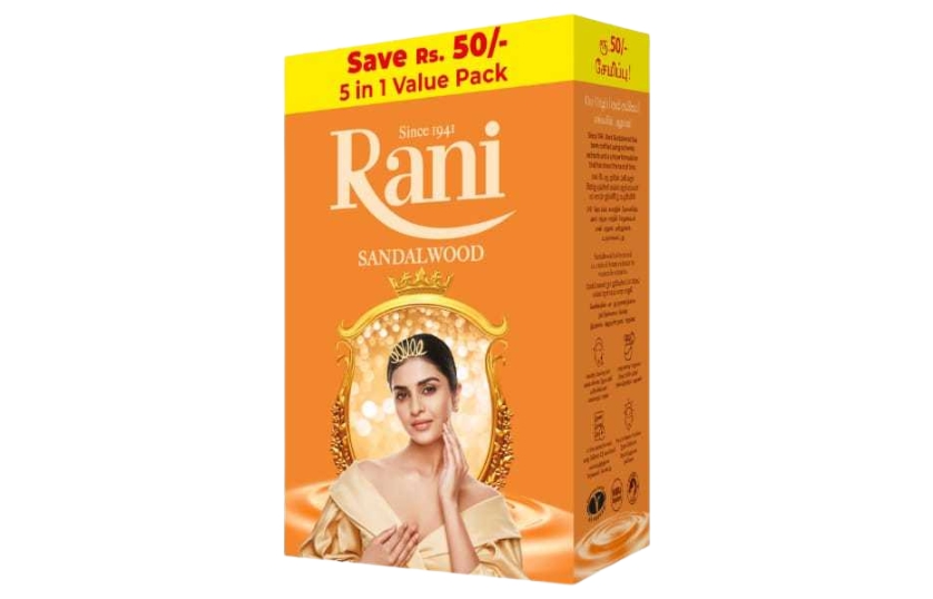RANI SANDALWOOD 5 IN 1VALUE PACK SOAP 350G