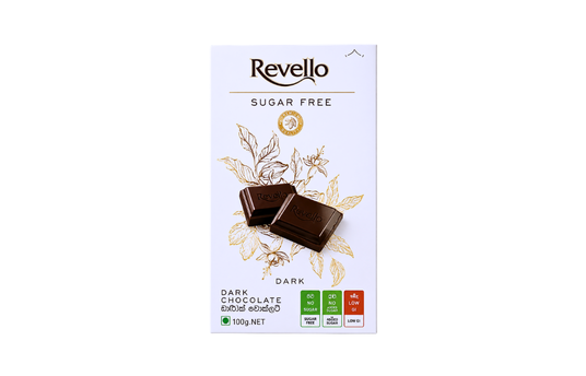 REVELLO SUGAR FREE DARK CHOCOLATE 100G
