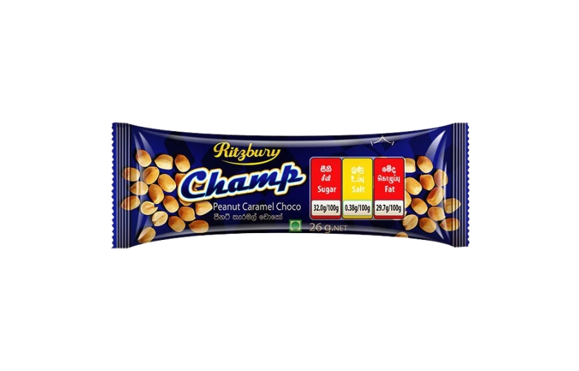 RITZBURY CHAMP PEANUT CARAMEL CHOCO 26G