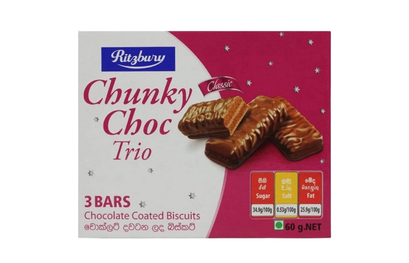 RITZBURY CHUNKY CHOC TRIO CLASSIC 60G