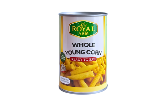 ROYAL ARM WHOLE YOUNG CORN 400G