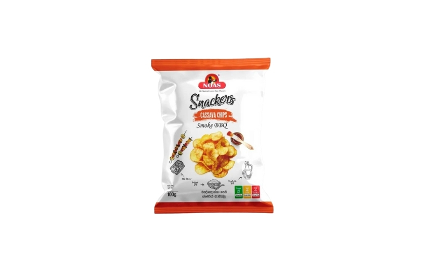 NOAS SNACKERS CASSAVA CHIPS SMAKE BBQ 100G