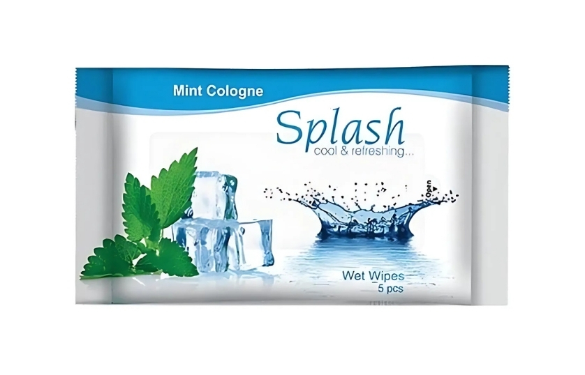 SPLASH COLOGNE & MINT WET WIPES 10PCS