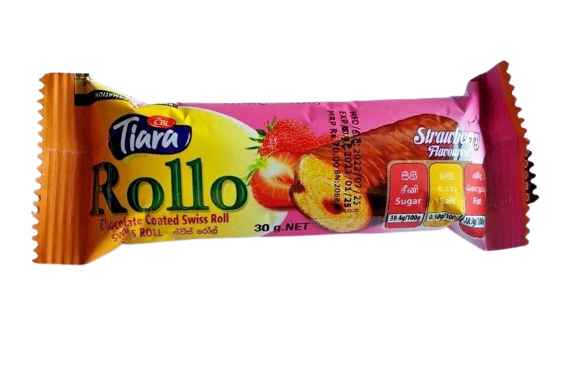 TIARA ROLLO STRAWBERRY FLAVOURED 30G