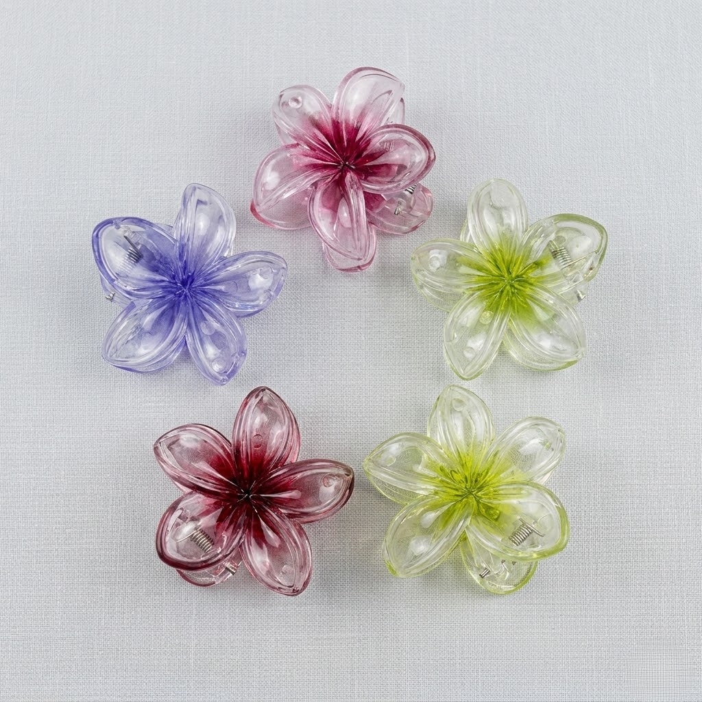 TRANSPARENT LILY FLOWER HAIR CLIP