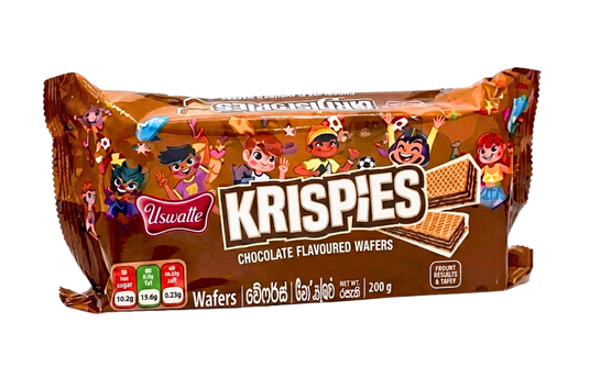 USWATTE KRISPIES CHOCOLATE FLAVOURED WAFERS 200G