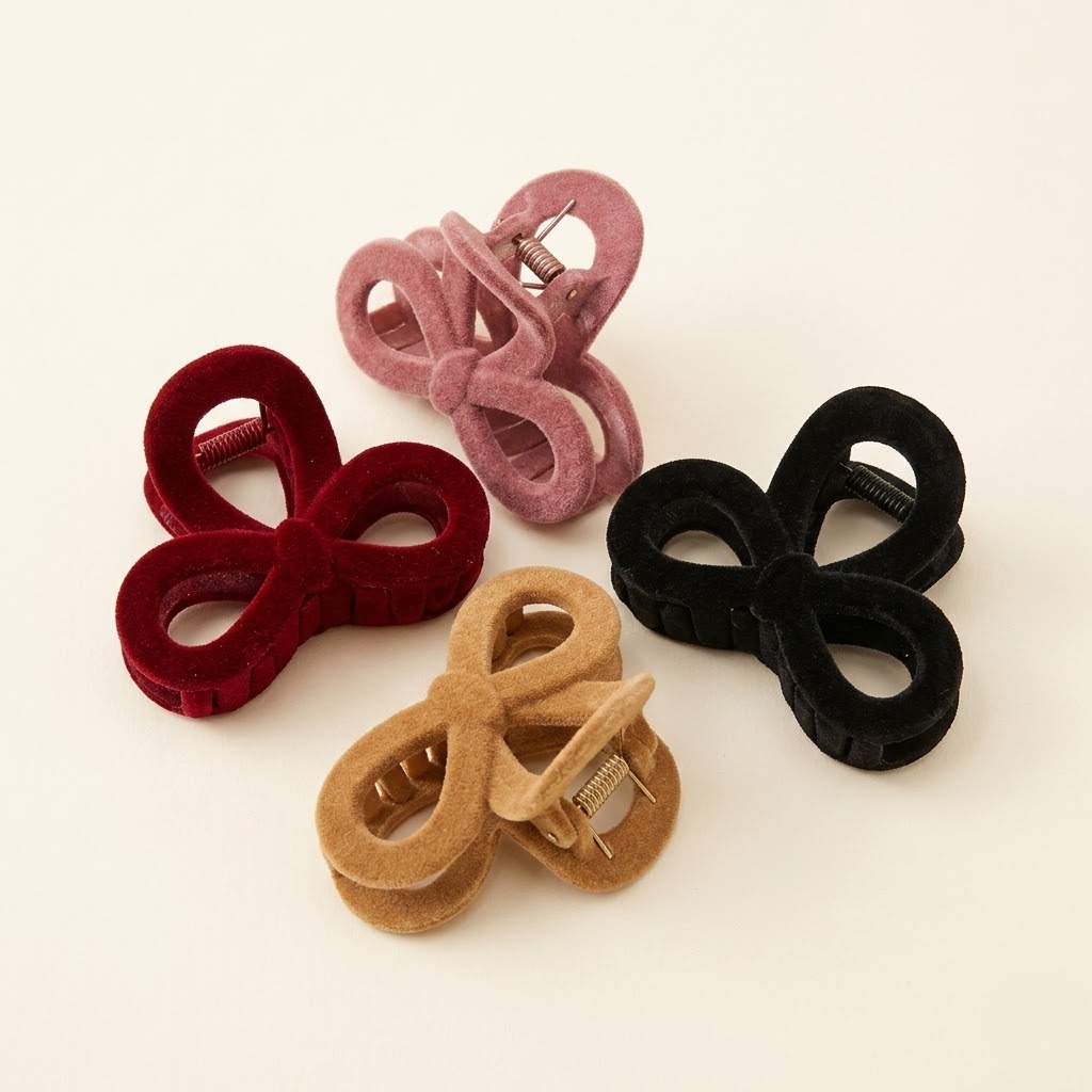 VELVET BOW HAIR CLIP