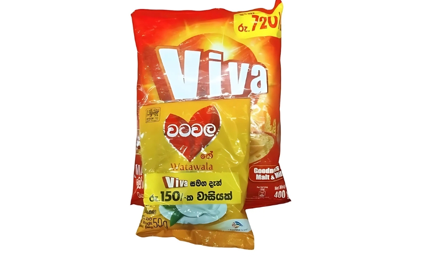VIVA MALTED FOOD DRINK POUCH 400G + FREE WATAWALA TEA 50G