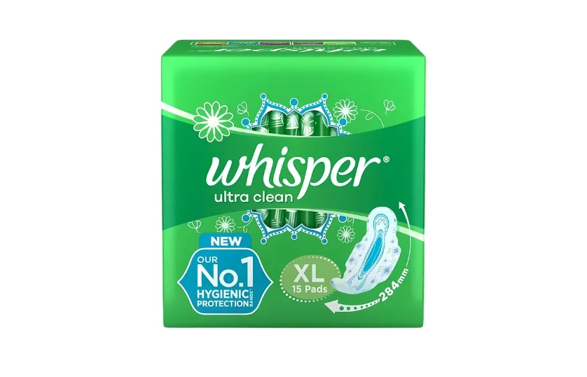 WHISPER ULTRA CLEAN XL SANITARY PADS 15 PIECES
